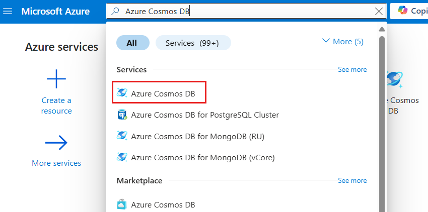 Azure Cosmos DB search